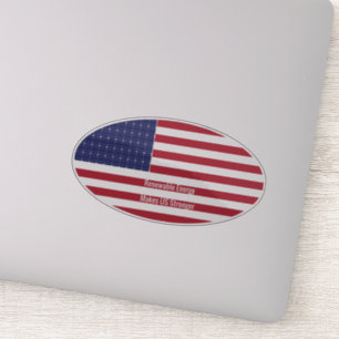 Ovale US-Flagge mit Solarpaneel Aufkleber