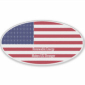 Ovale US-Flagge mit Solarpaneel Aufkleber (Vorderseite)