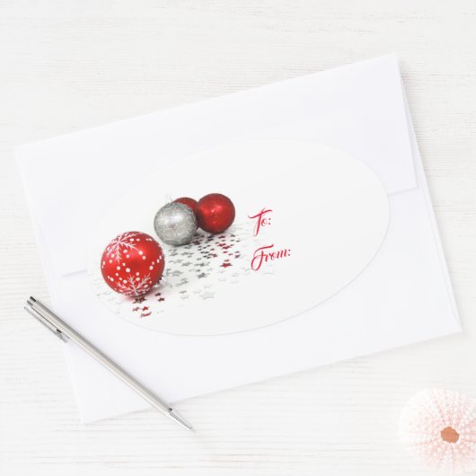 Ovale Weihnachtsschmuck Geschenk Aufkleber (Umschlag)