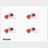 Ovale Weihnachtsschmuck Geschenk Aufkleber (Blatt)