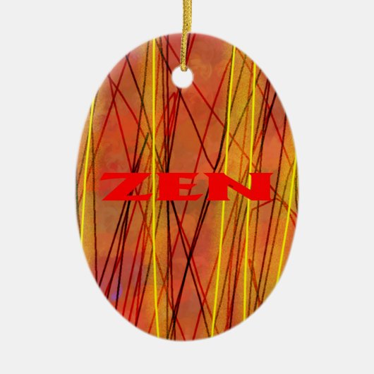 Ovale Zen-Keramik Keramik Ornament (Vorne)
