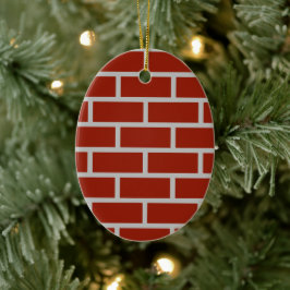Ovale Ziegel (Brick Red & Gray) Keramik Ornament