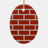 Ovale Ziegel (Brick Red & Gray) Keramik Ornament (Vorne)