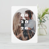 Ovale Zierleiste Save The Date (Stehend Vorderseite)