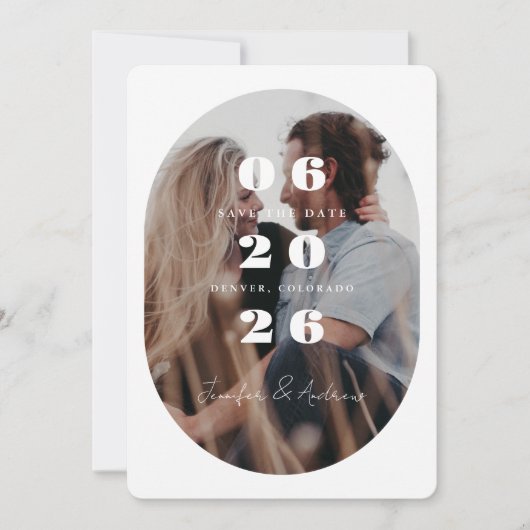 Ovale Zierleiste Save The Date (Vorderseite)