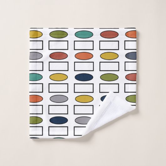 Ovalen und Rechtecke Badhandtuch Set (Waschlappen)