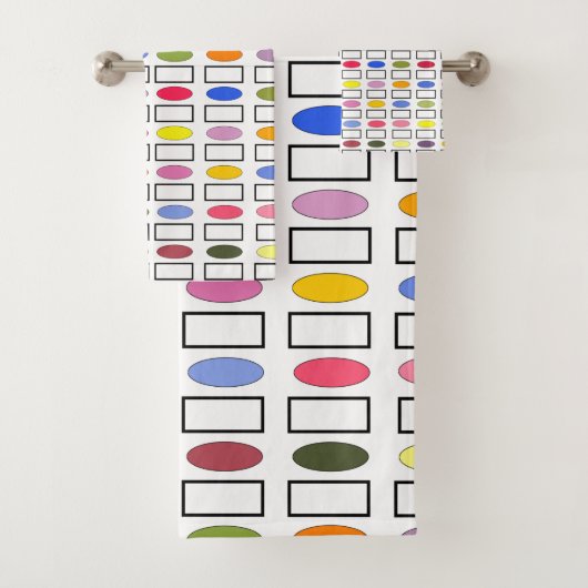 Ovalen und Rechtecke - Kleiner Blumengarten Badhandtuch Set (Insitu)