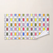 Ovalen und Rechtecke - Kleiner Blumengarten Badhandtuch Set (Handtuch)