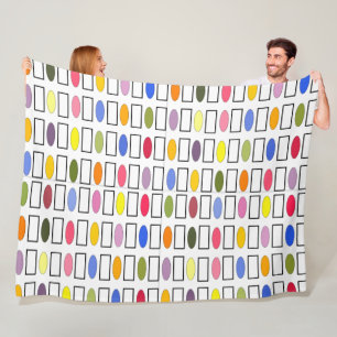 Ovalen und Rechtecke - Kleiner Blumengarten Fleecedecke