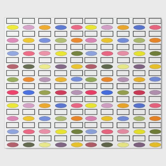 Ovalen und Rechtecke - Kleiner Blumengarten Geschenkpapier (Flach)