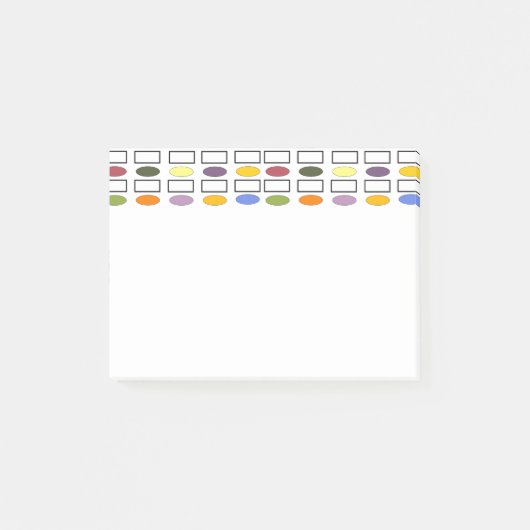 Ovalen und Rechtecke - Kleiner Blumengarten Post-it Klebezettel (Vorderseite)