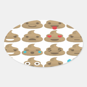 💩💩💩 OVALER AUFKLEBER