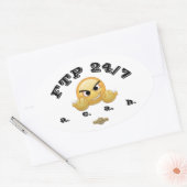 ovaler Aufkleber "FTP 24/7" (Umschlag)