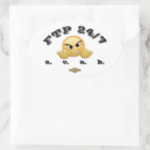 ovaler Aufkleber "FTP 24/7" (Tasche)