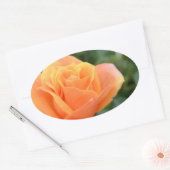 ovaler Aufkleber mit orangefarbener Rose (Umschlag)