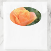 ovaler Aufkleber mit orangefarbener Rose (Tasche)
