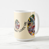 Ovaler Bilderrahmen mit Hase und Kind zu Ostern Kaffeetasse (VorderseiteRechts)