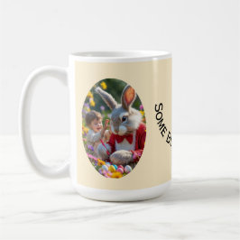 Ovaler Bilderrahmen mit Hase und Kind zu Ostern Kaffeetasse