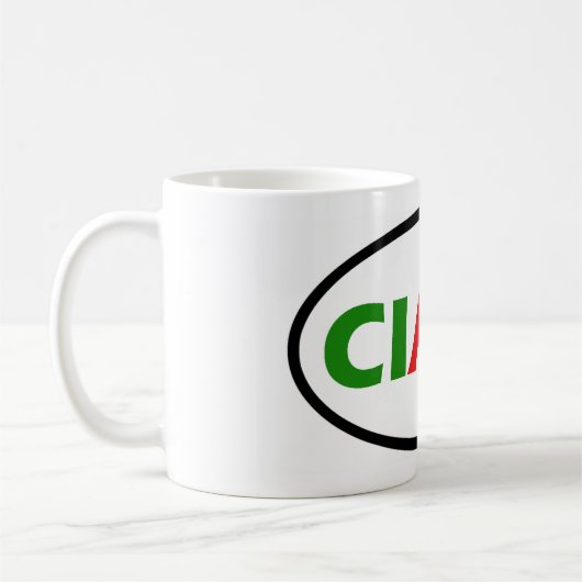 Ovaler Ciao! Tasse (Links)