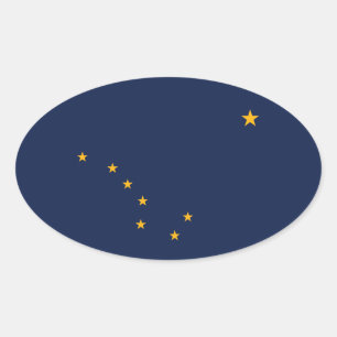 Ovaler Flaggen-Aufkleber Alaskas Ovaler Aufkleber