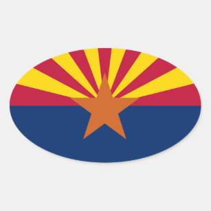 Ovaler Flaggen-Aufkleber Arizonas Ovaler Aufkleber
