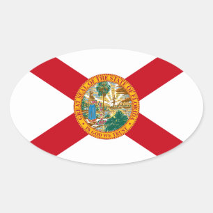 Ovaler Flaggen-Aufkleber Floridas Aufkleber