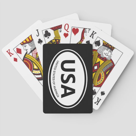 Ovaler Ländercode oder Staat-Abkürzung Spielkarten (Rückseite)