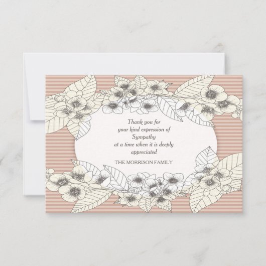 Ovaler mit Blumentrauerfall danken Ihnen zu Dankeskarte (Vorderseite)