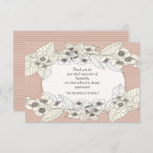 Ovaler mit Blumentrauerfall danken Ihnen zu Dankeskarte (Vorne/Hinten)