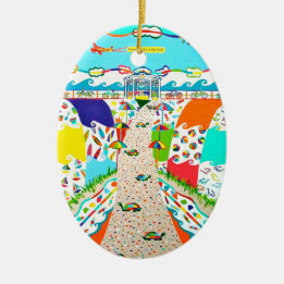 Ovaler Schmuck Sea Isle Promenade Keramik Ornament