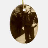 Ovaler Verzierungs-Amerikaner-Seemann Keramik Ornament (Hinten)