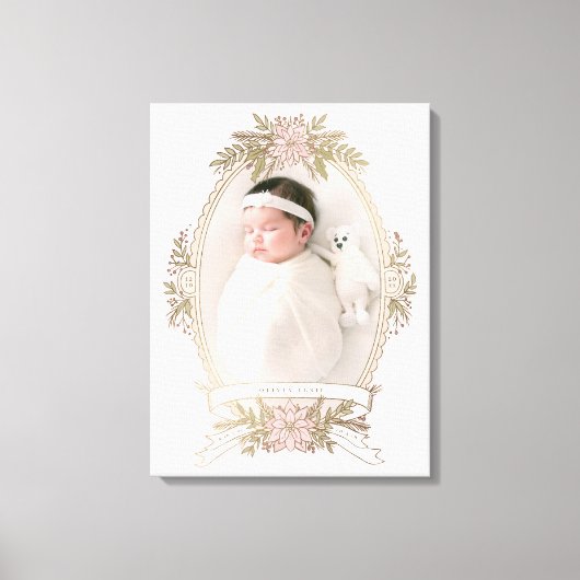 Ovales Feminine-Rahmenband und Feriengrün Leinwanddruck (Vorderseite)