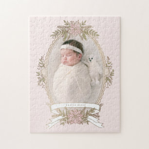 Ovales Feminine-Rahmenband und Feriengrün Puzzle