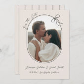 Ovales Foto mit dünner Kante und minimalem Bug Save The Date (Vorne/Hinten)