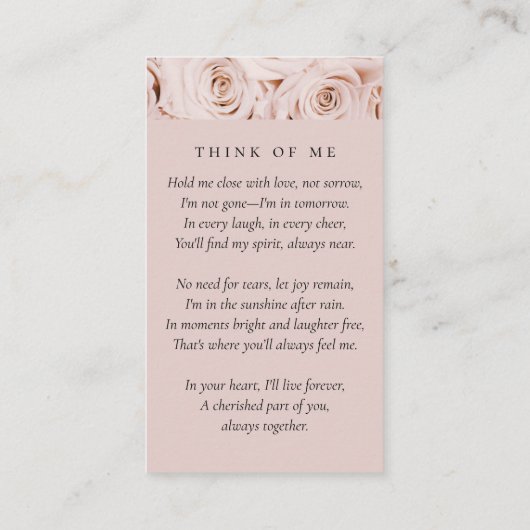 Ovales Foto Rosengräber Gedenkkarte Telefonnummerkarte (Rückseite)