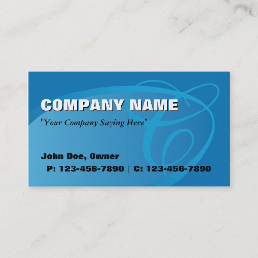 Ovales Geschäfts-Karten-Blau Visitenkarte (Vorderseite)
