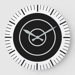 Ovales Gesicht ohne Zahlen - Schwarz-Weiß-Uhr Große Wanduhr