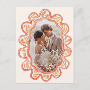 Ovales handgemaltes ovales Foto Postkarte