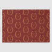 Ovales Leaf-Monogramm zeichnend dunkelrote Goldhoc Seidenpapier (Vorderseite)