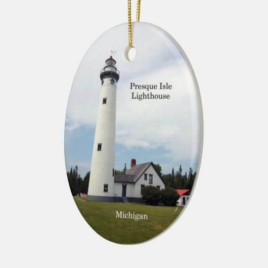 Ovales Ornament der Presque Isle Lighthouse (Links)