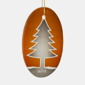 Ovalgeschnittene Weihnachtsbaum-Verzierung - Keramikornament (Rechts)