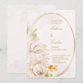 Ovalkranz - Einladung zur Hochzeit (Vorne/Hinten)