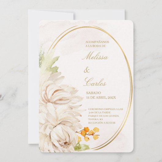 Ovalkranz - Einladung zur Hochzeit (Vorderseite)