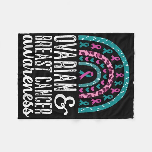 Ovarial-und Brustkrebs-Bewusstsein Rosa Fleecedecke (Vorderseite (Horizontal))