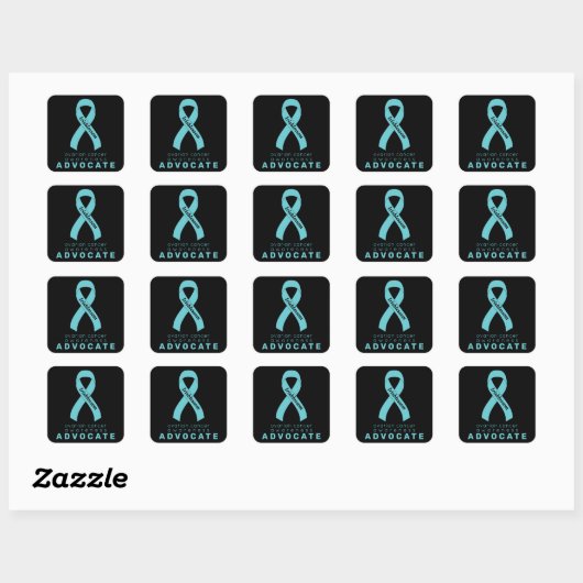 Ovarialkarzinom Advocate Black Square Sticker (Blatt)