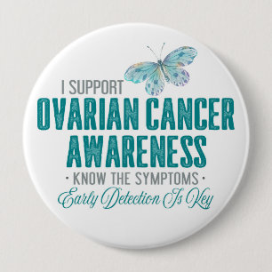 Ovarialkarzinom   Aquamarin Butterfly Button