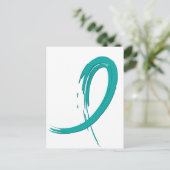 Ovarialkarzinom - Aquamarines Band A4 Postkarte (Stehend Vorderseite)