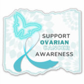 Ovarialkarzinom Aufmerksamkeit Custom Cut Sticker (Vorderseite)