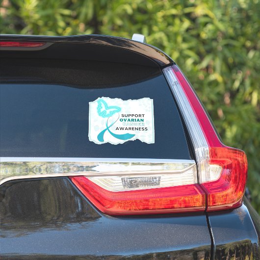 Ovarialkarzinom Aufmerksamkeit Custom Cut Sticker (Auto Seite)