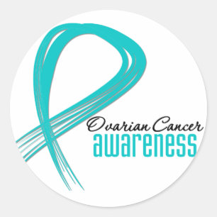 Ovarialkarzinom-Bewusstsein Grunge Band Runder Aufkleber